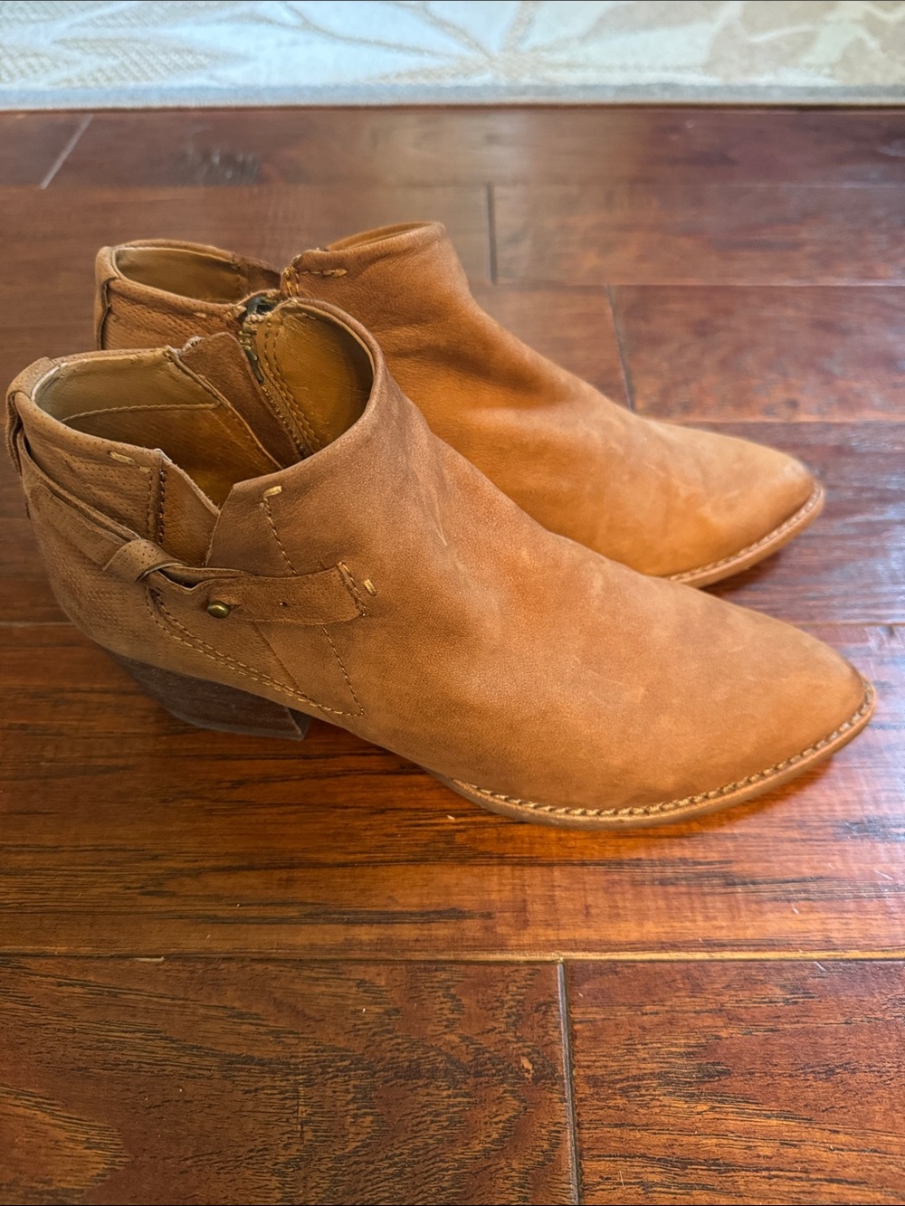 Dolce Vita Tan Suede Ankle Booties with Side Strap